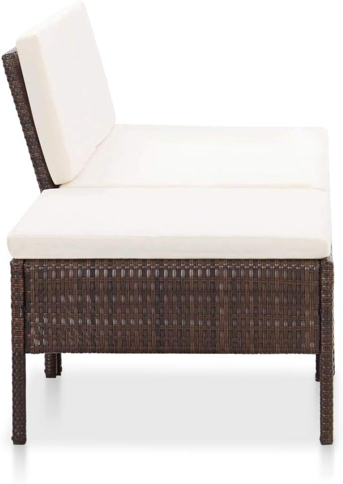 homiuse 3 Stück Garten Lounge Set mit Auflagen Balkonmöbel Set Gartenmöbel Set Terrassenmöbel Outdoo