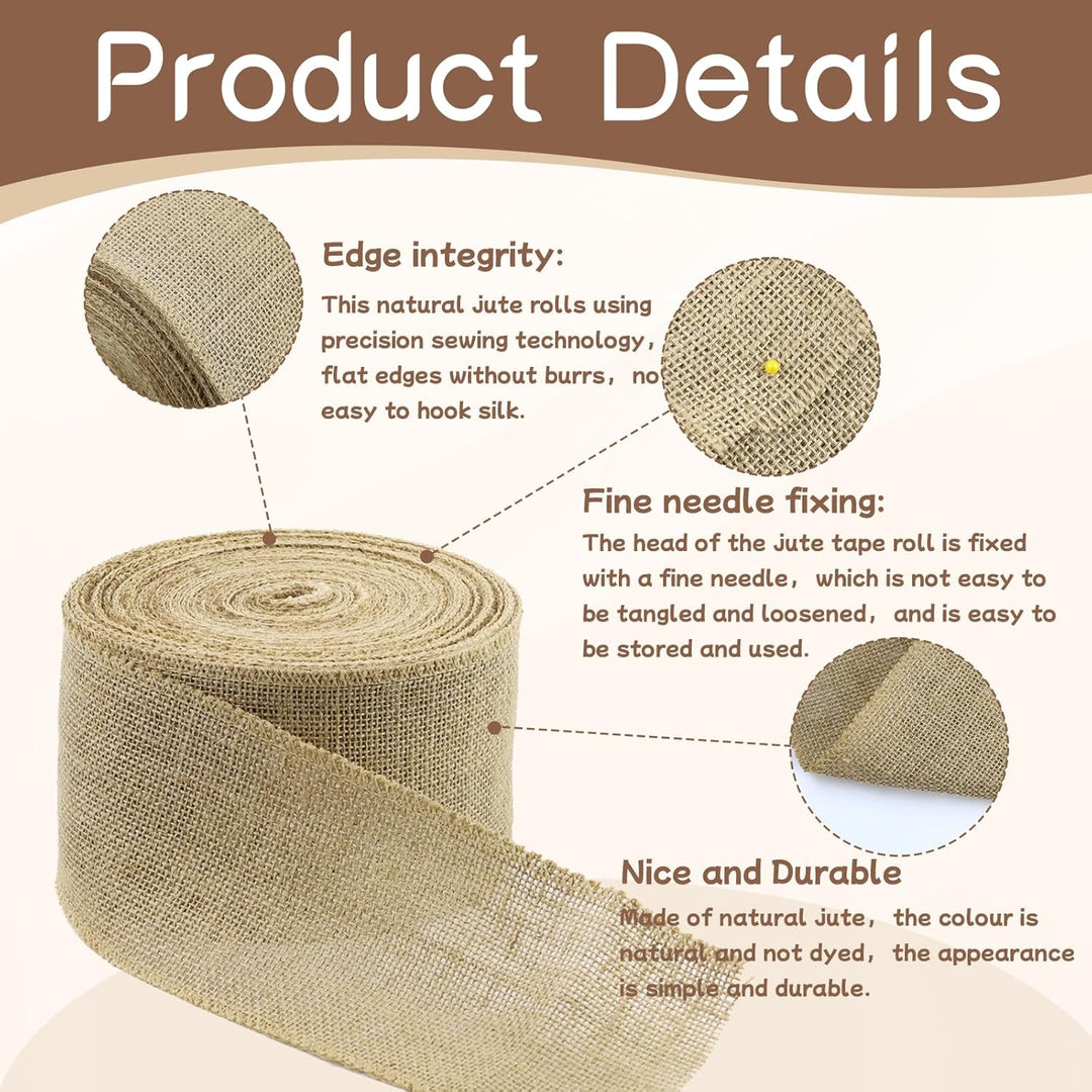 Juteband breit 10cm Jute-Wickelstreifen,20M Juteband Rolle für Pflanzen Frostschutz und Feuchtigkeit