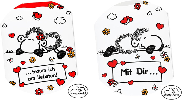 JACK Renforcé Partner Bettwäsche Sheepworld 4 TLG. Traum Mann & Frau 135x200cm Wendebettwäsche Schaf