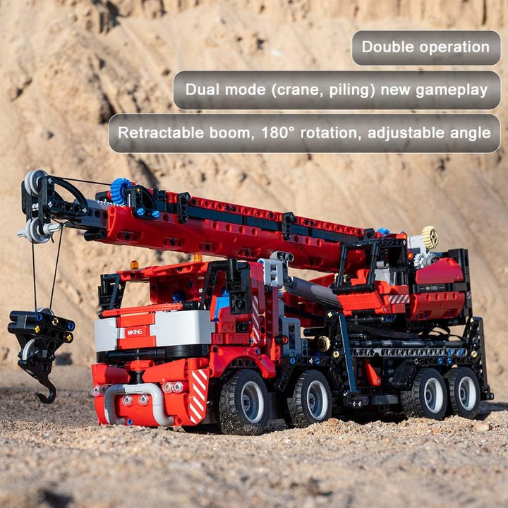 Mould King 17003 LKW Kran Modell, 2828 Teile, Gross Multifunktionale Kran mit APP/2.4 GHz Fernbedien