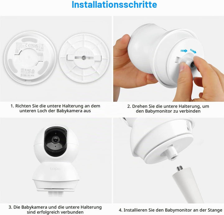 TIUIHU Baby Monitor Halterung für TP-Link Tapo C200/C210/C220 WLAN IP Kamera Flexibel Halterung, Fle