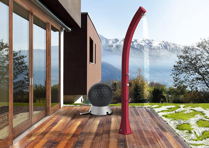 Arkema Design HB200 Hot Ball Solar-Warmwasserkollektor aus Aluminium und Kunstharz, schwarz