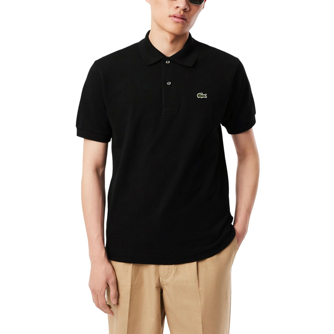 Lacoste Herren Polo-Shirt Kurzarm YH4801, Männer Polo-Hemd,3 Knopf,Regular Fit Poloshirt XXS Schwarz