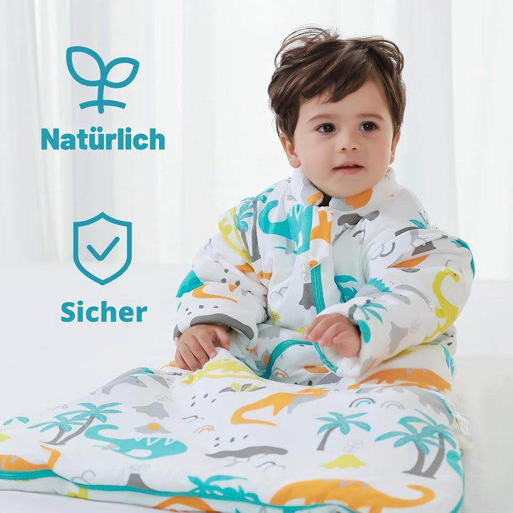 Schlafsack Baby 3.5 Tog Baby Winter Schlafsack Kinder Schlafsaecke aus Bio Baumwolle Verschiedene Gr
