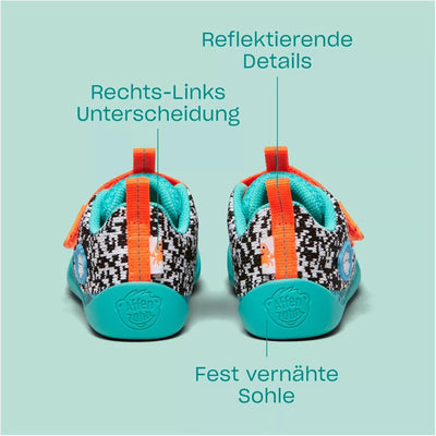 Affenzahn Barfussschuh Knit Happy mit Klettverschluss, Vegan, rutschfest, Flexibel, Reflektierend, b