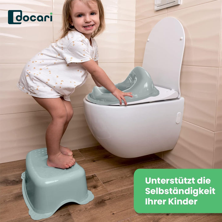Toilettentrainer mit Treppe als Set grün Lama - Toilettensitz Kinder und Tritthocker Kinder - Toilet