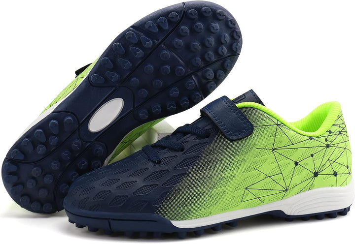 JABASIC Hallen Fussballschuhe Kinder Jungen Mädchen Fussballschuhe Kinder Kunstrasen, 28 EU Marine Z