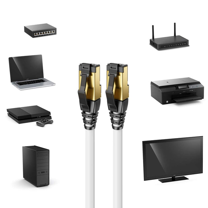 deleyCON 10x 0,5m CAT8.1 Patchkabel Netzwerkkabel Datenkabel S/FTP PIMF 2000 MHz 40 Gbit RJ45 LAN DS