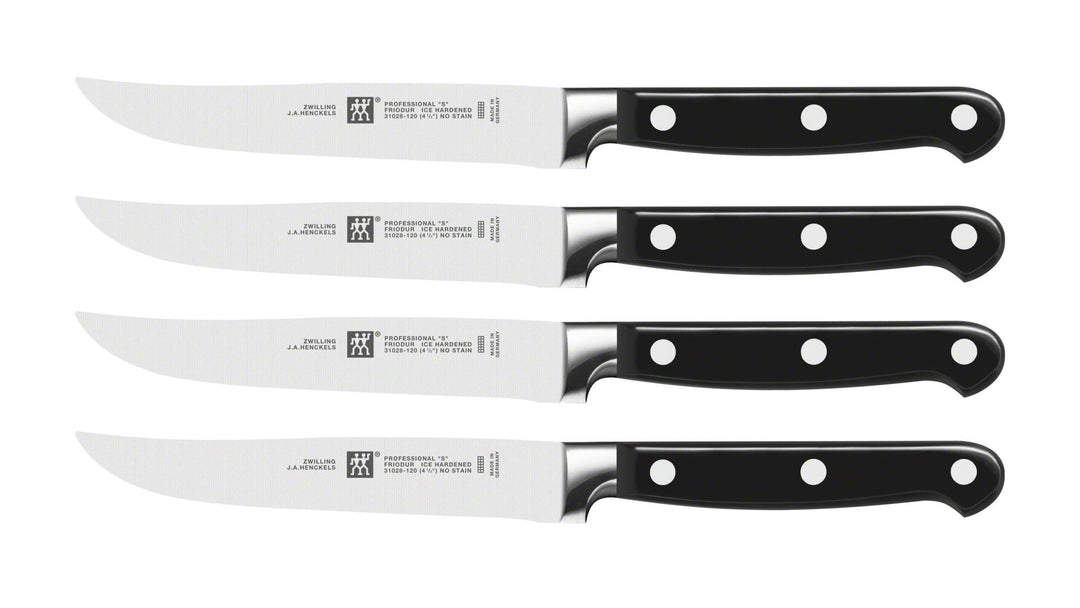 ZWILLING Professional S Steakmesser-Set 4-teilig, Klingenlänge 12 cm, Rostfreier Spezialstahl/Kunsts