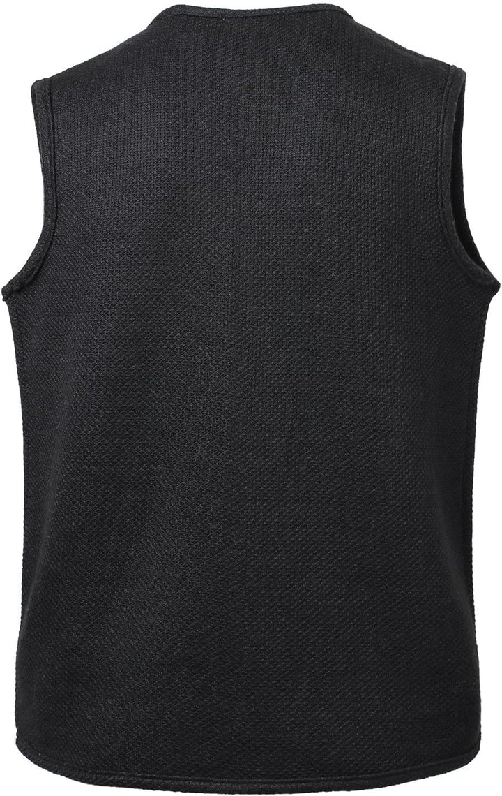 Herren Strickweste Strickjacke ohne Ärmel V-Ausschnitt Ärmellose Fleecefutter Jacke Reissverschluss