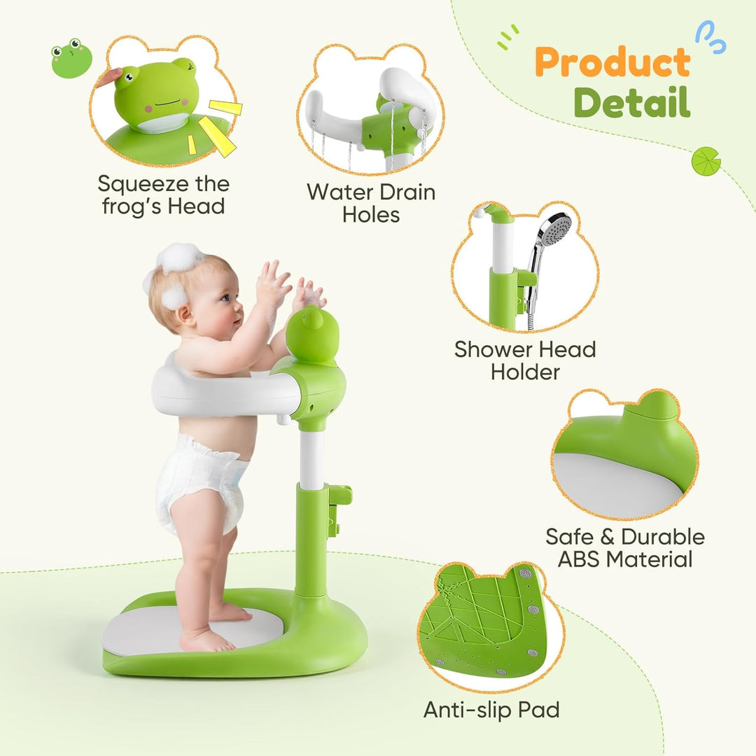 Baby Dusche Ständer,Baby Badewanne Stand mit rutschfester Basis, Duschhilfe Zum Stehen Für Babys,Dus