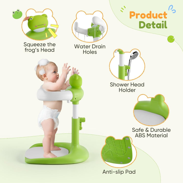 Baby Dusche Ständer,Baby Badewanne Stand mit rutschfester Basis, Duschhilfe Zum Stehen Für Babys,Dus