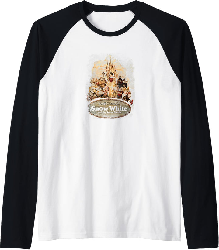 Disney Snow White And The Seven Dwarfs Vintage Poster Raglan