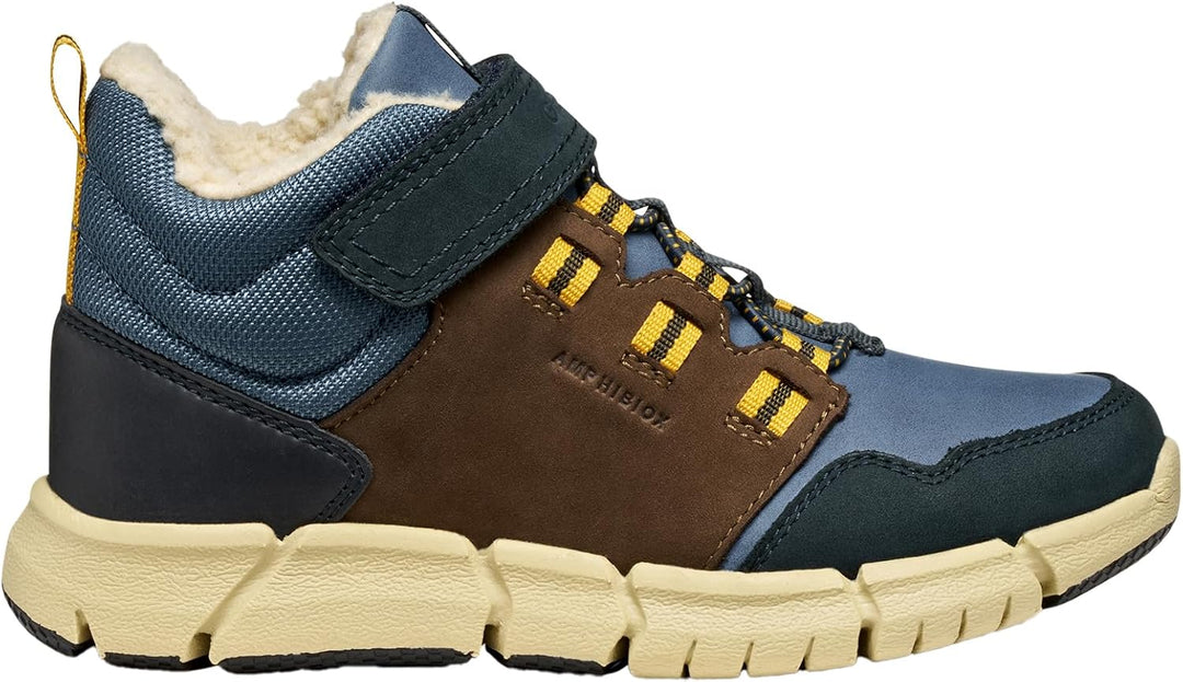 Geox Jungen J Flexyper Boy B ABX Ankle Boot 34 EU Brown Blue, 34 EU Brown Blue