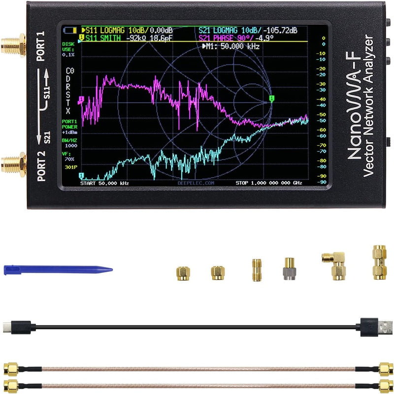 NanoVNA-F Vector Network Analyzer Antennenanalysator 10K-1500MHz 4,3" IPS-Taste Version Hardware V3.