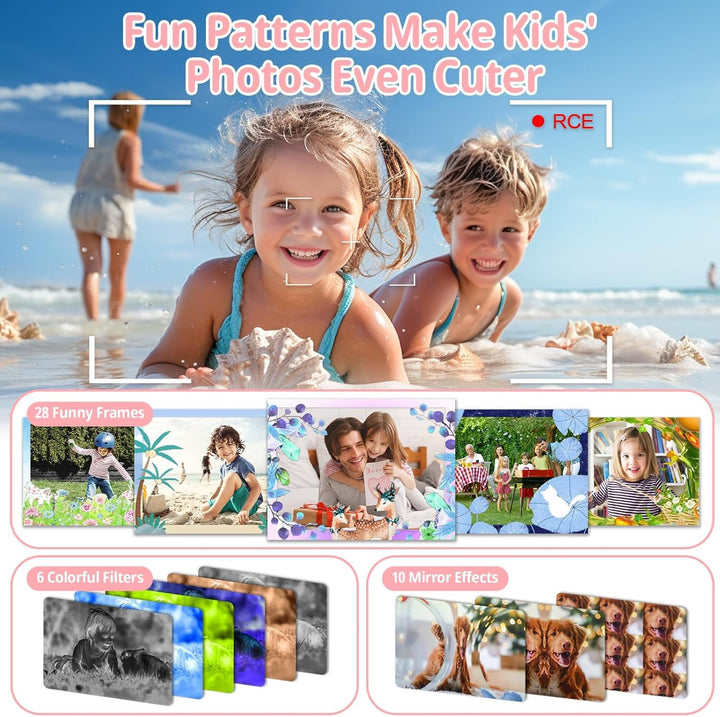 Kinderkamera 2,0-Zoll-Bildschirm 1080P Kinder Kamera Fotoapparat Kinder mit 32GB SD-Karte Selfie Dig