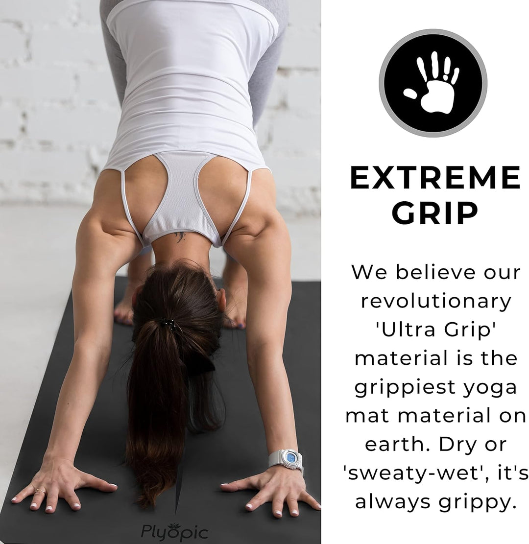 Plyopic Ultra-Grip Pro+ Yoga-Matte – Unschlagbare Rutschfest Leistung. Komfortabel und Schweissresis