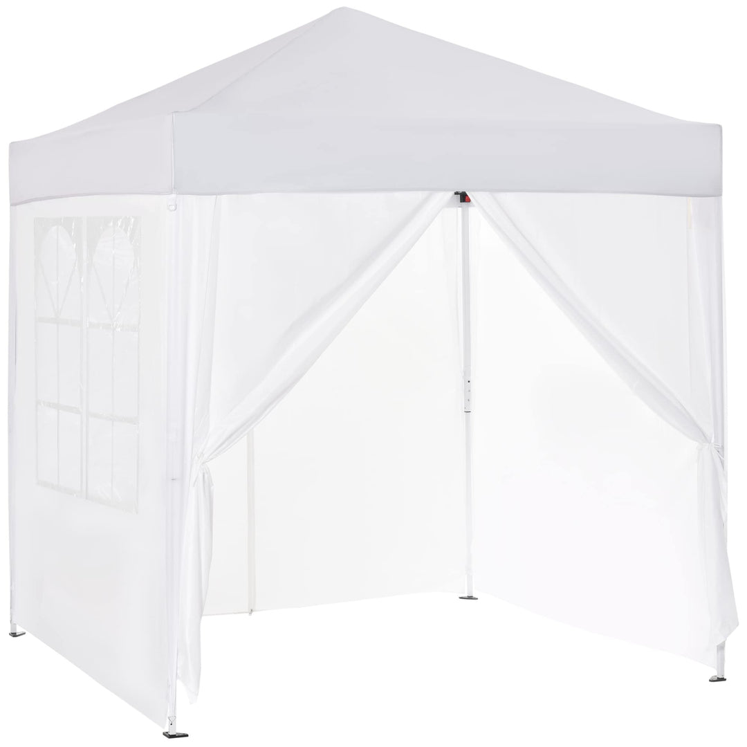 Outsunny Pavillon 3x3m Faltpavillon 4 Seitenwände mit Fenster Tür mit Reissverschluss Festzelt Garte