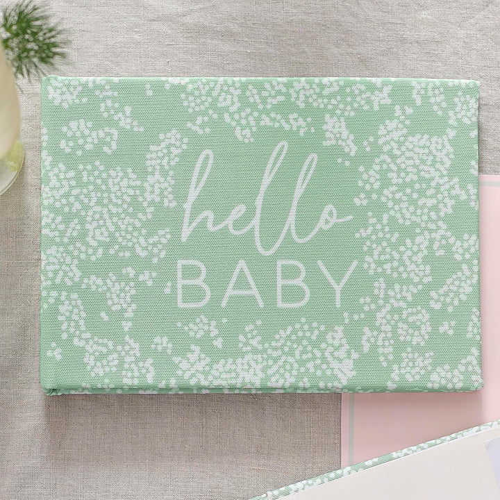 Ginger Ray Stoff-Fotoalbum „Hello Baby“ mit 24 Seiten selbstklebendem Foto und leeren Seiten als Ges