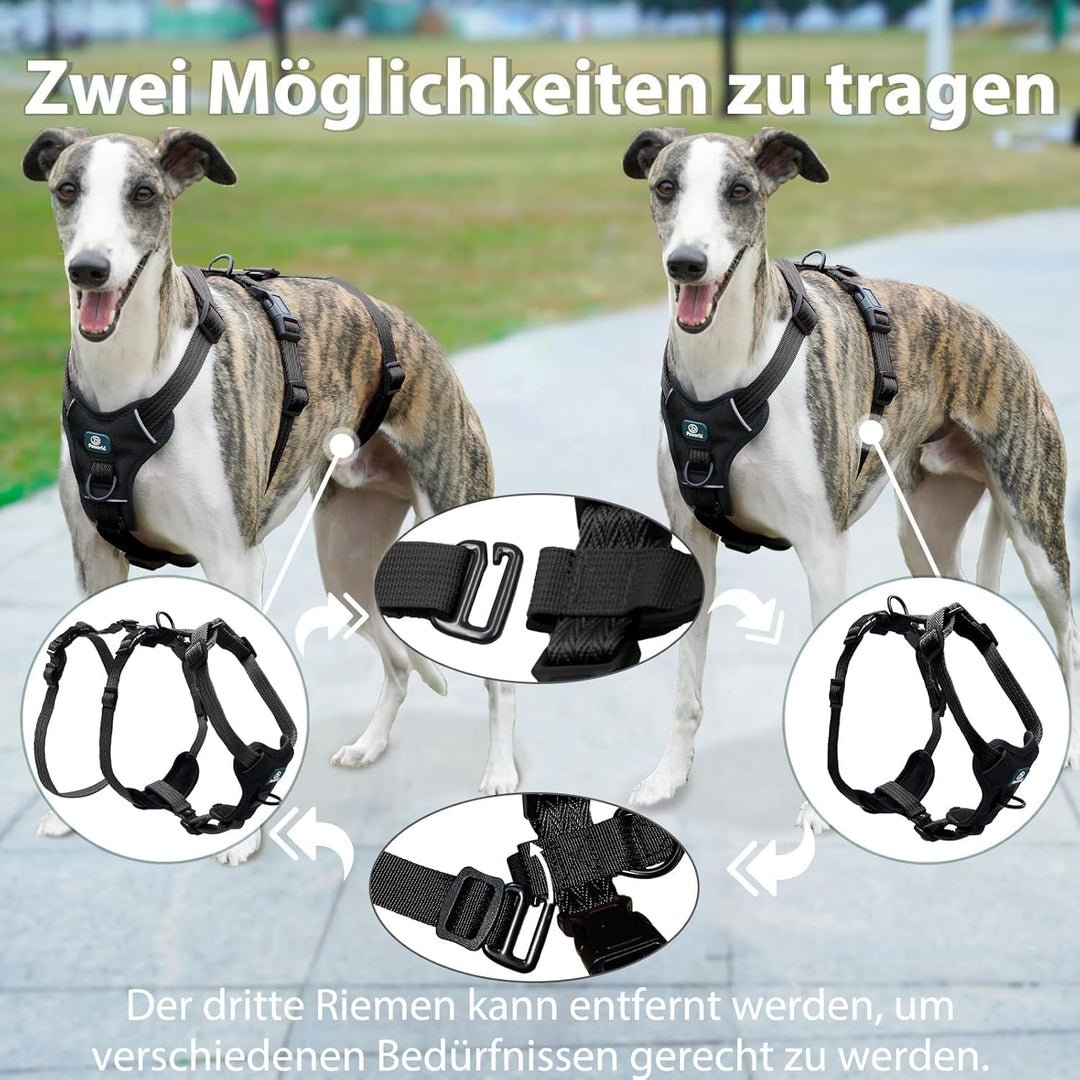 Sicherheitsgeschirr Hund, Anti Zug Hundegeschirr, Panikgeschirr für Hunde, Ausbruchsicheres Geschirr