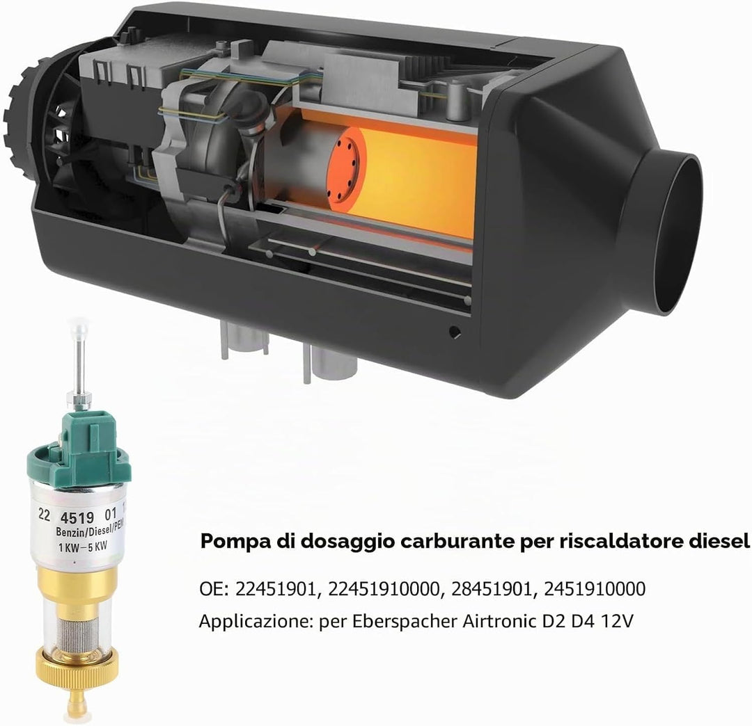 Heizung Kraftstoffdosierung, Yosoo 1KW Bis 5KW Heizung Kraftstoffdosierpumpe 22451901 Wasserdicht fü