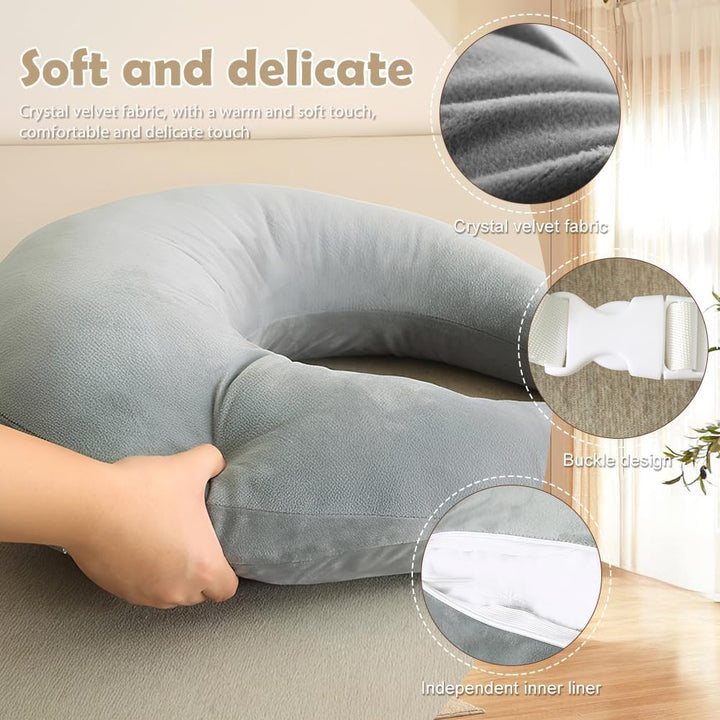 Ergonomisches Crealis-Kissen, Häkelkissen Stützkissen, Lese-Gaming-Kissen für Bett Erwachsene Kinder