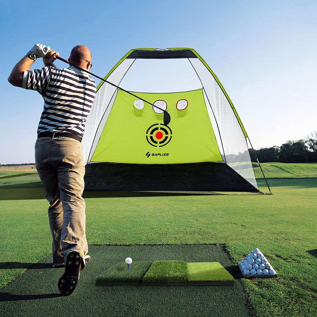 SAPLIZE Grosse Faltbare Golf-Schlagmatte, Enge Lie, Rough und Fairway für Driving, Chipping und Putt