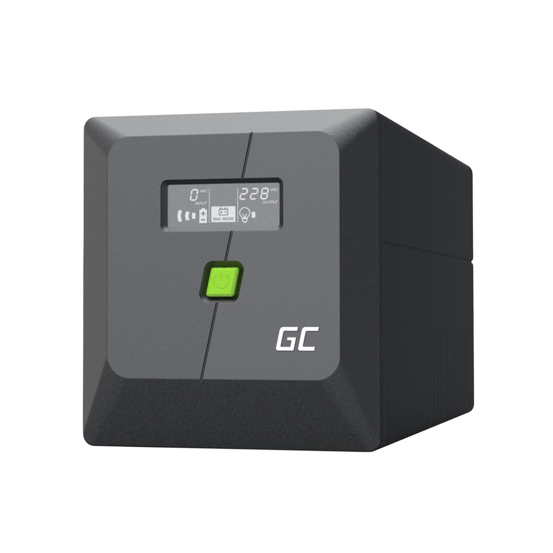 Greencell UPS 1000VA 600W PowerProof mit LCD-Display – Modifizierte Sinuswelle, Stromschutz für Gerä