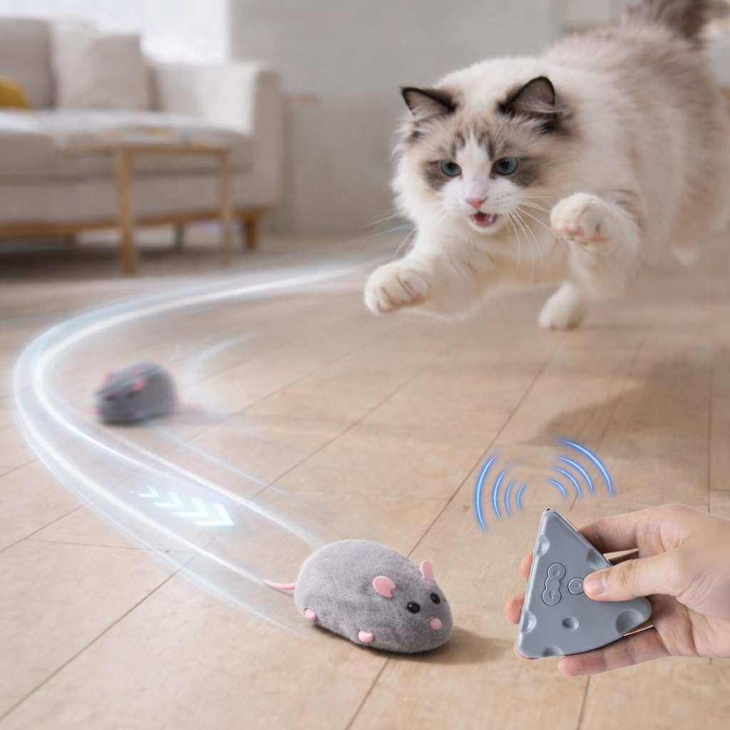 Pet Prime elektrische Katzenmaus, Mausspielzeug für Katze, Spielzeug Maus, Katzen interaktiv Spielze