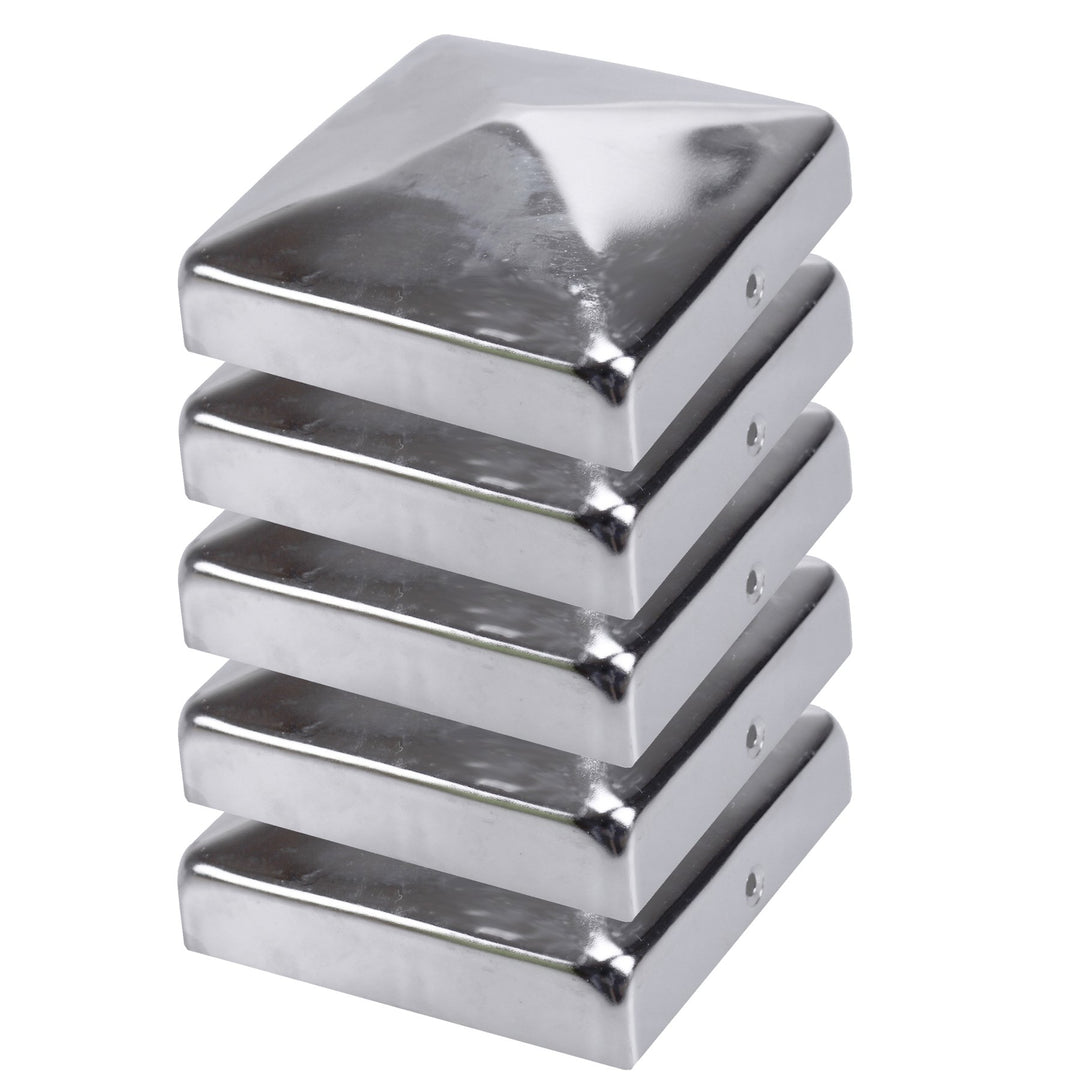 Unbekannt 5X Pfostenkappen Pyramide Edelstahl 91 x 91 mm, 5