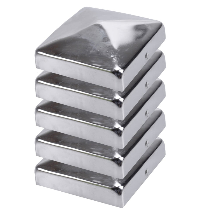 Unbekannt 5X Pfostenkappen Pyramide Edelstahl 91 x 91 mm, 5