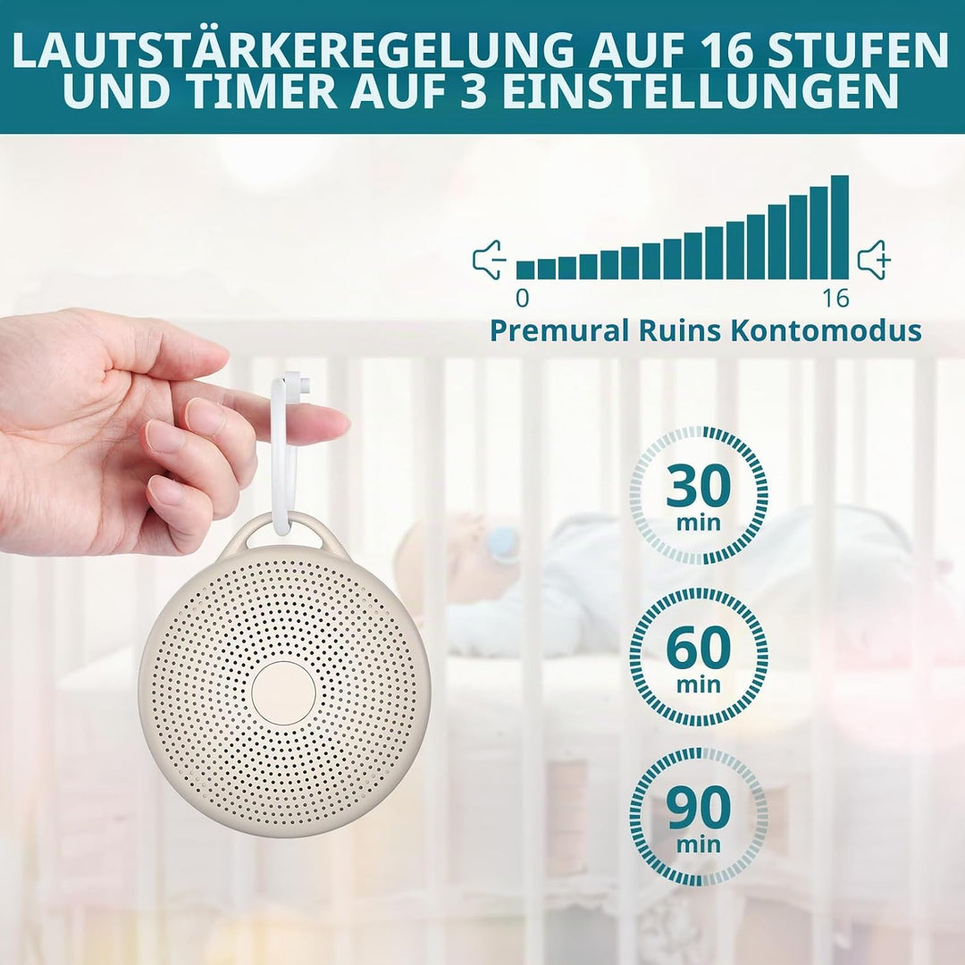 White Noise Machine Einschlafhilfe mit 24 Beruhigende Geräusche Tragbare Weisses Rauschen Maschine m