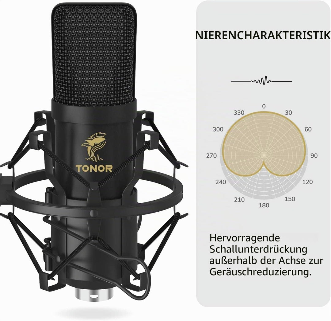 TONOR XLR Nierencharakteristik Kondensator Mikrofon Kit Professional Nieren Studio mit T20 Mikrofona