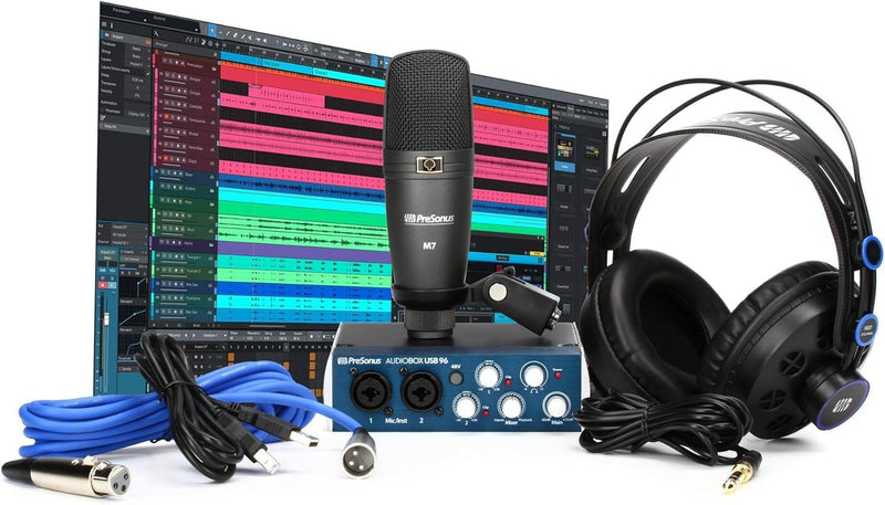 PreSonus AudioBox 96 Studio Bundle - Interface, Mikrofon & Kopfhörer mit Software inklusiv Studio On