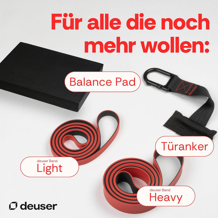 Deuserband Original Widerstandsband Gymnastikband aus Naturkautschuk, vegan, rutschfest, In Deutschl