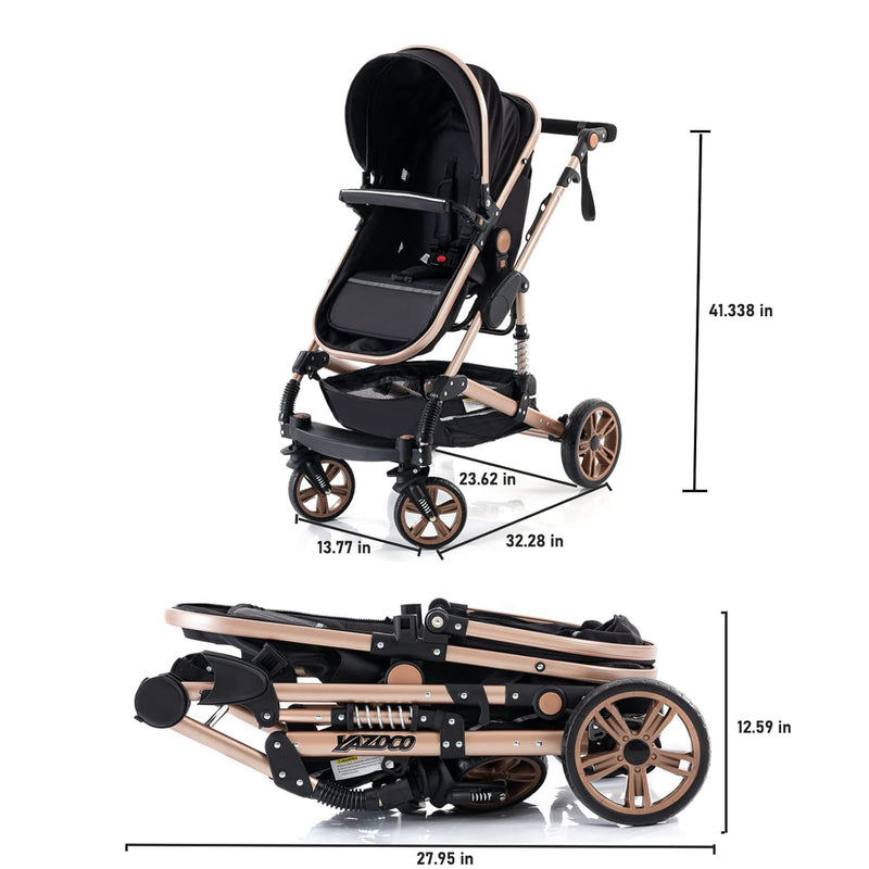 GLOKID Kinderwagen 3 in 1,Reisesysteme, Buggy mit Umkehrbarem Zwei-Wege-Schub,Babywanne Buggy&Sports