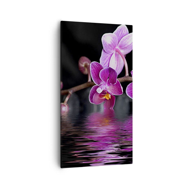 Bilder auf Leinwand 55x100cm Leinwandbild mit Rahmen Asien exotisch orchidee blume Gross Wanddeko Bi
