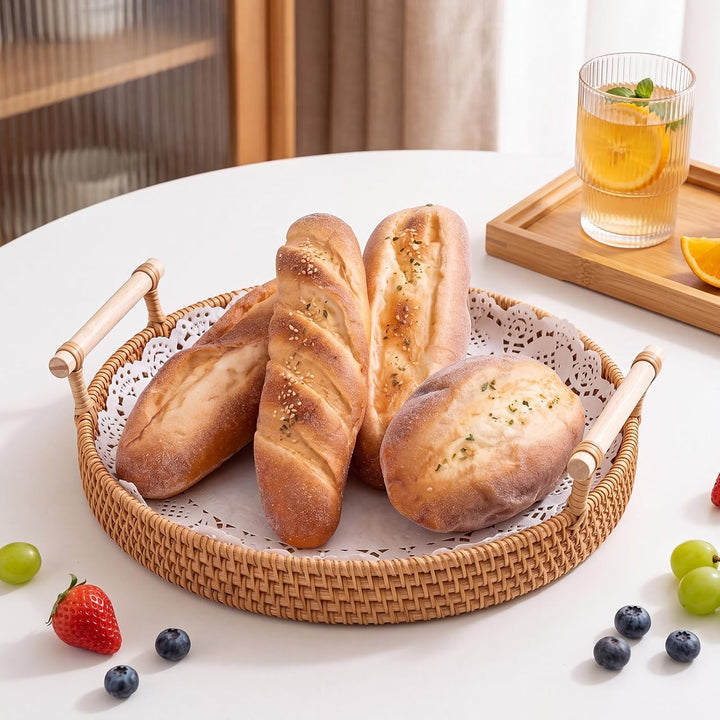 Gresorth 4 Stück Künstliche Brot Satz Gefälschte Drehung Meersamen Ananas Brot Realistisch für Heim