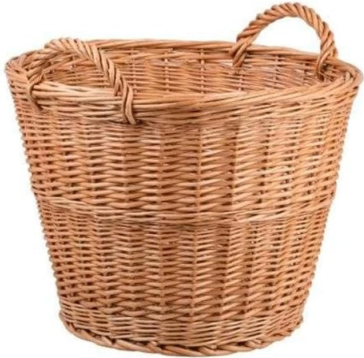 Weidenkorb Ø 45cm aus Hell-Weide, Kaminholzkorb Kartoffelkorb Obstkorb Füllkorb in 3-GRÖssE Kiepe Br