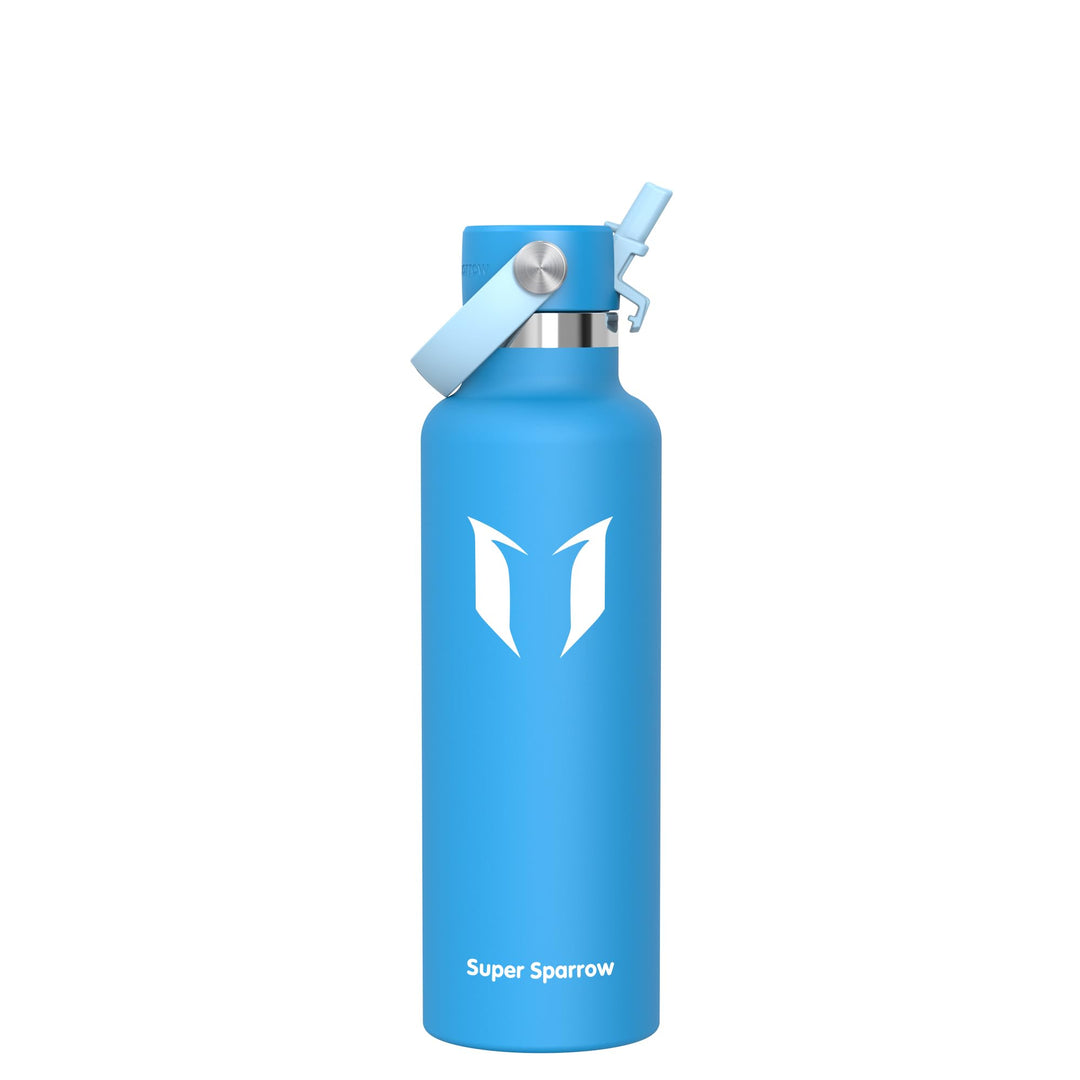 Super Sparrow Trinkflasche Edelstahl - Thermobecher - 350ml, 500ml, 750ml, 1L - FlipFlow Trinkflasch