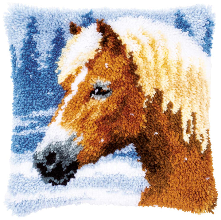 Vervaco PN-0178555 Pferd Knüpfpackung Kissen, Baumwolle, mehrfarbig, ca. 40 x 40 cm / 16" x 16"
