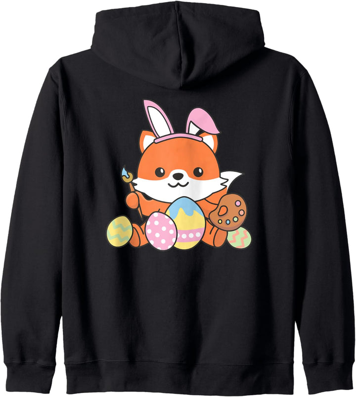 happy easter süsses Fuchs zu Ostern mit Ostereiern Kapuzenjacke