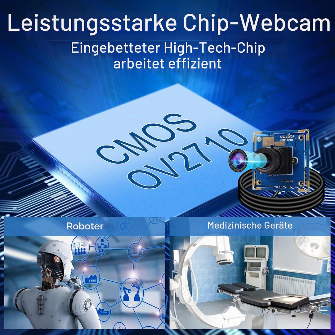 ELP 1080P Webcam mit 3,6mm objektiv Full HD MJPEG 30fps/60fps/100fps USB Kamera Modul für Android,Ma