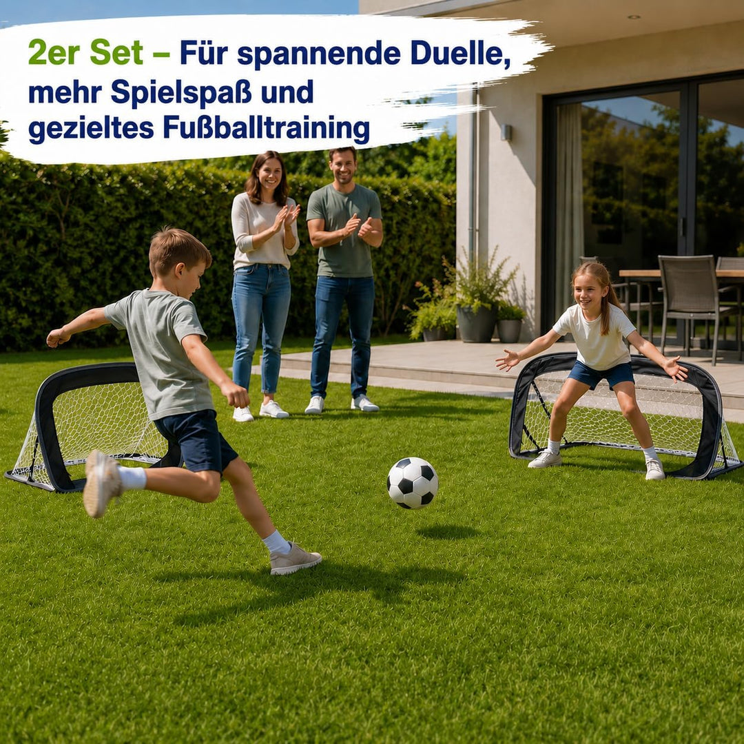 Kapler Fussballtor fussballtore 2er Set pop-up torwand Tor: für Garten Kinder faltbar und stabil tor