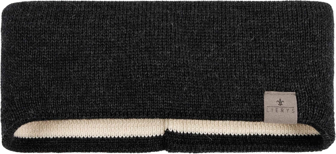 Lierys Fine Merino Stirnband Damen/Herren (7,5-10 cm breit) - dreilagiges Strickband aus Merinowolle