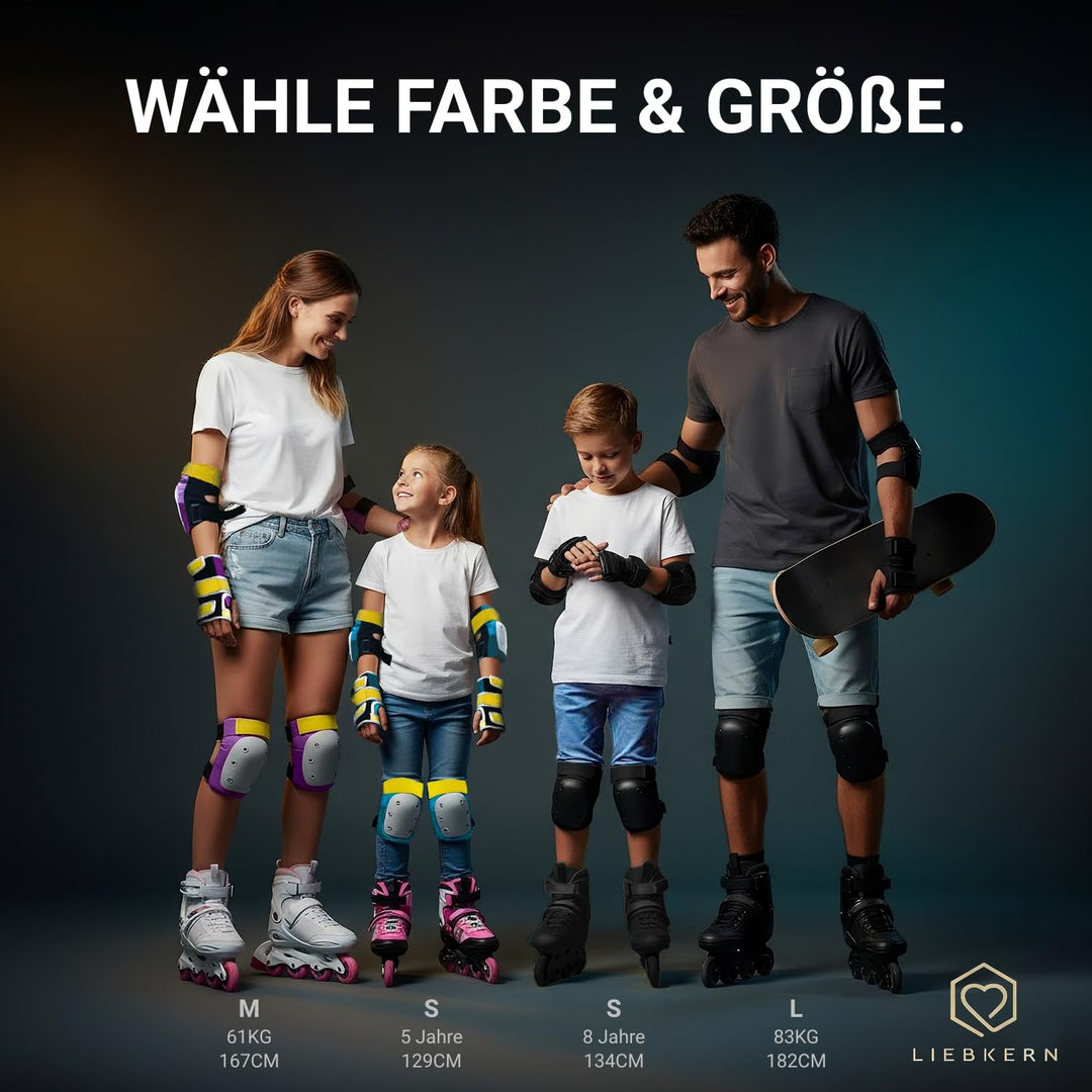 Liebkern Skate Protektoren Set für Erwachsene & Kinder [unisex] - Ideal für Inliner, Skateboard, Sco