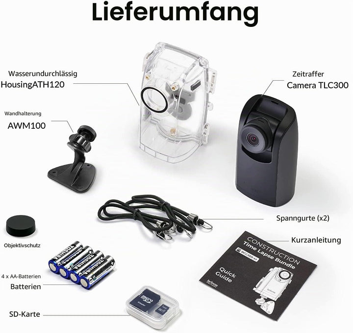 Brinno BCC300-M Video-Zeitraffer-Kit – TLC300 Time Lapse Kamera 1080P FHD HDR, LCD-IPS-Bildschirm, I