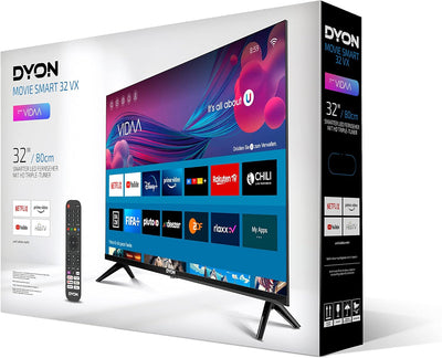 DYON Movie Smart 32 VX 80 cm (32 Zoll) Fernseher (HD Smart TV, HD Triple Tuner (DVB-C/-S2/-T2), App