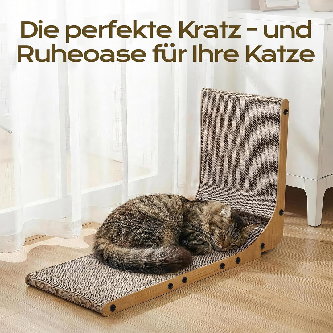 L-förmiges Kratzbrett Katze 68 cm & Kratzpappe für Katzen | Kratzbretter Katze mit Spielzeug, Hochdi