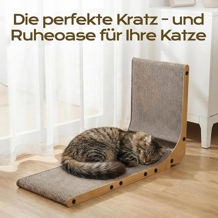 L-förmiges Kratzbrett Katze 68 cm & Kratzpappe für Katzen | Kratzbretter Katze mit Spielzeug, Hochdi